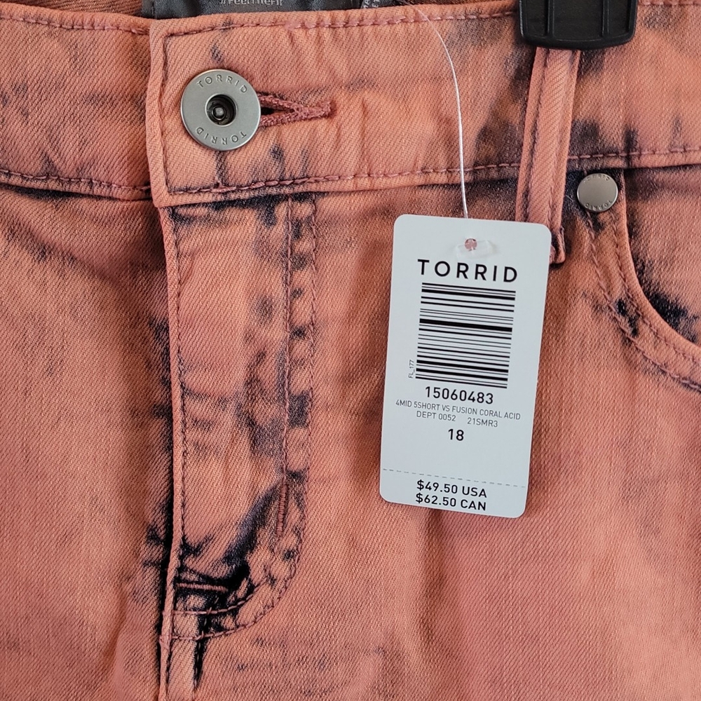 Torrid Women's Coral Jean Shorts - Picture 2 of 4